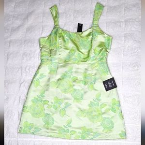 LULU'S Floral Satin Mini Dress SZ XL